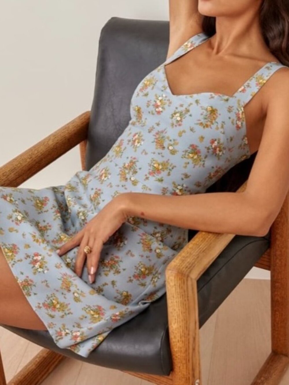 Reformation Humphrey Blue Floral Mini Dress US 10